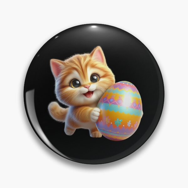 Aperçu de l'œuvre Chaton joueur avec un œuf de Pâques créée et vendue par Munsonlookfor.