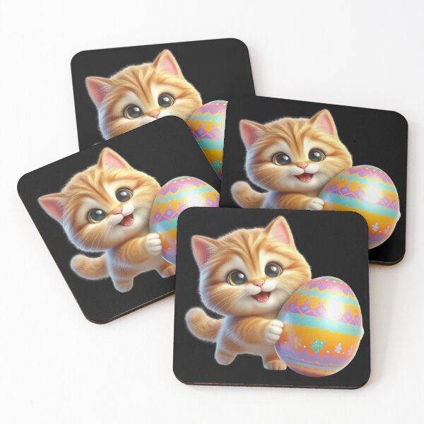 Item preview, Playful Kitten with Easter Egg designed and sold by Munsonlookfor.