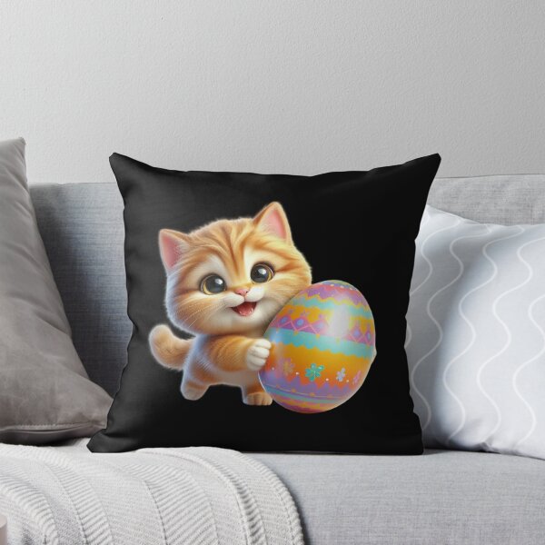 Item preview, Playful Kitten with Easter Egg designed and sold by Munsonlookfor.