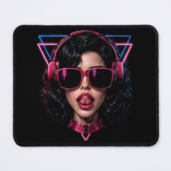 Item preview, Neon Rebel – Cyberpunk Girl with Headphones & Retro Vibes | Synthwave Portrait designed and sold by Peter Kaul.