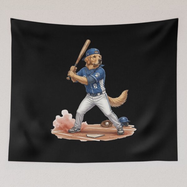 Item preview, Cool dog plays baseball. designed and sold by ReneMM.