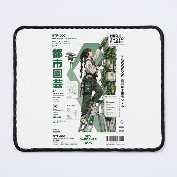 Item preview, Neo Tokyo Files 007 – Sky Gardener | Eco Cyberpunk Anime Techwear designed and sold by Noro Art .