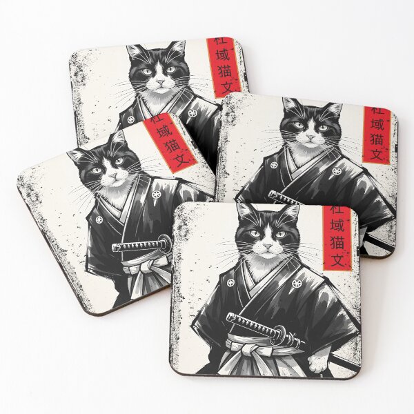 Item preview, Samurai Cat Vintage Japanese Design | Japanese Warrior Cat with Katana designed and sold by Bloxxxdesign.