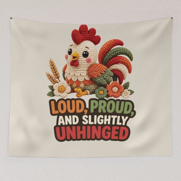 Item preview, Loud Proud And Slightly Unhinged Cute Crochet Rooster Farm Gift designed and sold by Panom Suavichien.