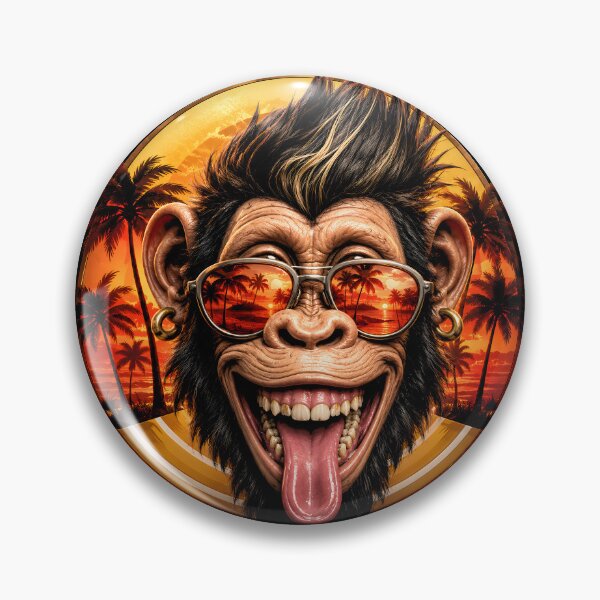 Item preview, Crazy Sunset Monkey – Funny monkey with sunglasses & tropical retro vibes designed and sold by Peter Kaul.