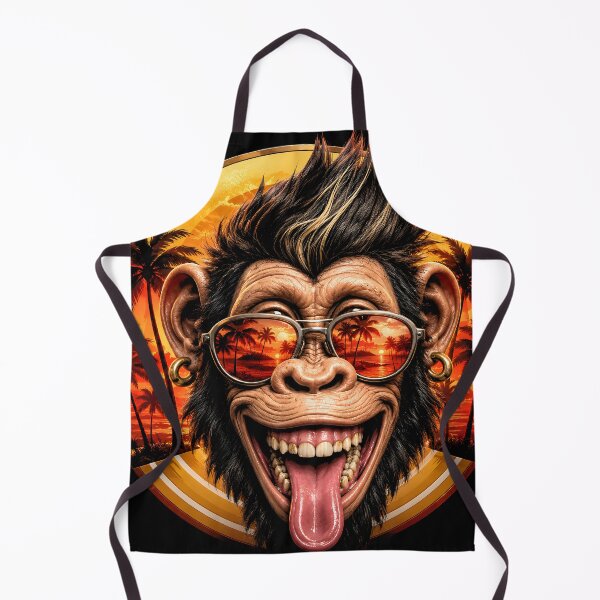 Item preview, Crazy Sunset Monkey – Funny monkey with sunglasses & tropical retro vibes designed and sold by Peter Kaul.