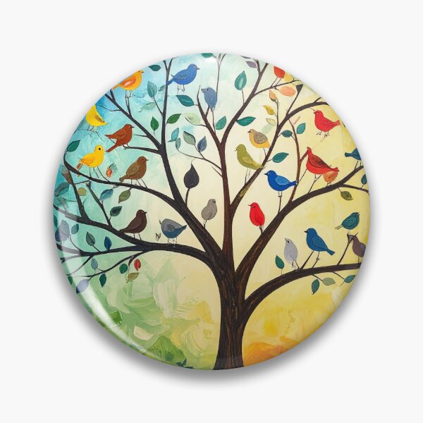 Item preview, Colorful Birds in a Vibrant Tree designed and sold by Sasas Design.