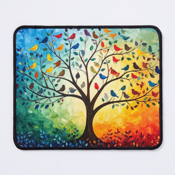 Item preview, Colorful Birds in a Vibrant Tree designed and sold by Sasas Design.