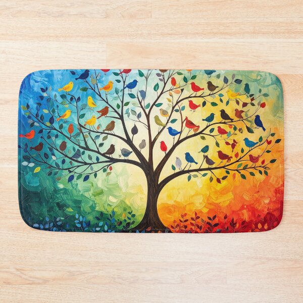 Item preview, Colorful Birds in a Vibrant Tree designed and sold by Sasas Design.