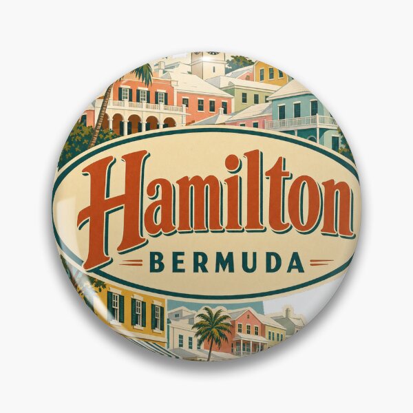 Item preview, Hamilton Bermuda Travel Souvenir - Retro Oval Label designed and sold by VisualArtsOasis.