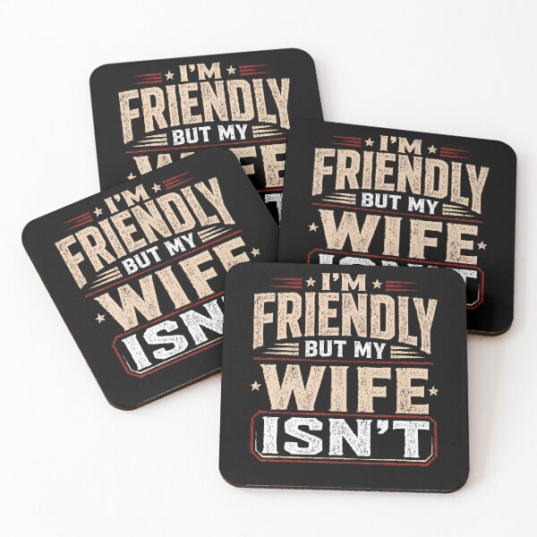 Item preview, Vintage I'M Friendly But My Wife Isn'T Funny Husband Humor designed and sold by Apparel-Vortex.