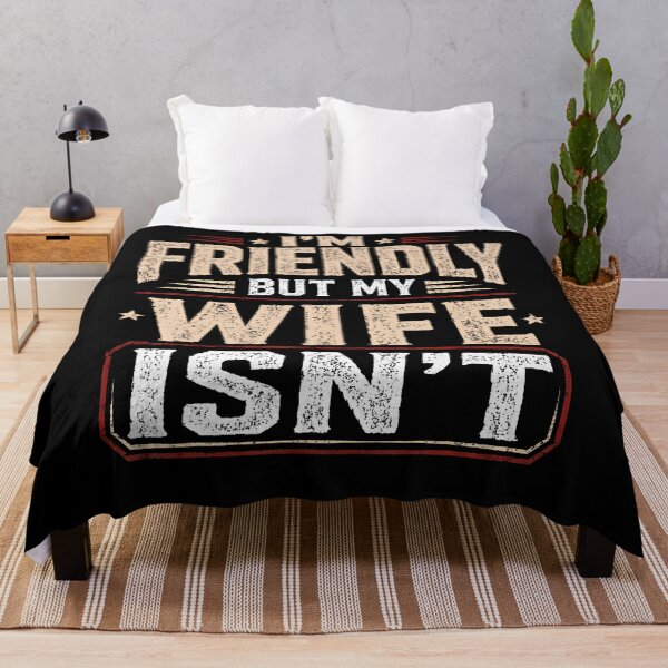 Item preview, Vintage I'M Friendly But My Wife Isn'T Funny Husband Humor designed and sold by Apparel-Vortex.
