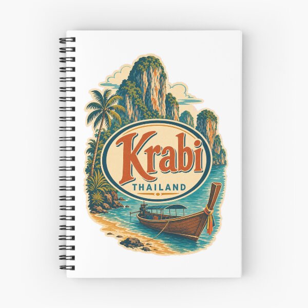 Item preview, Vintage Krabi Travel Label - Retro Thailand Souvenir Art designed and sold by VisualArtsOasis.