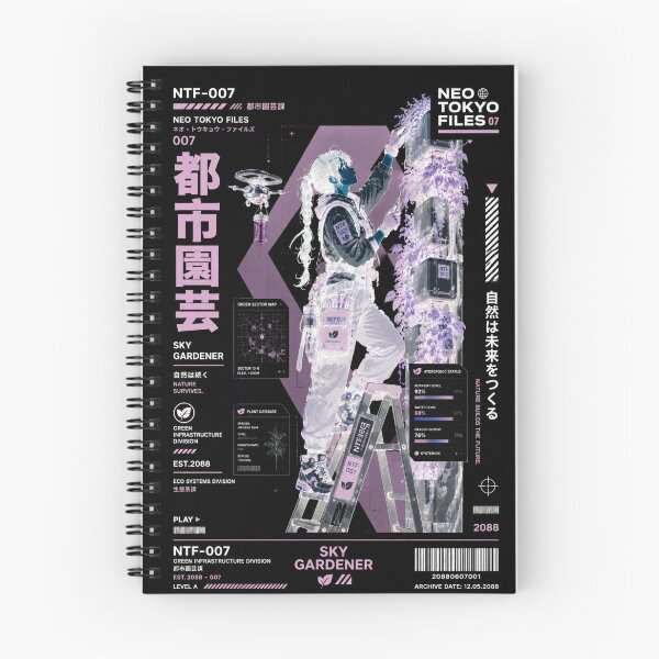 Item preview, Neo Tokyo Files 007 Negative – Sky Gardener | Eco Cyberpunk Anime Techwear designed and sold by Noro Art .