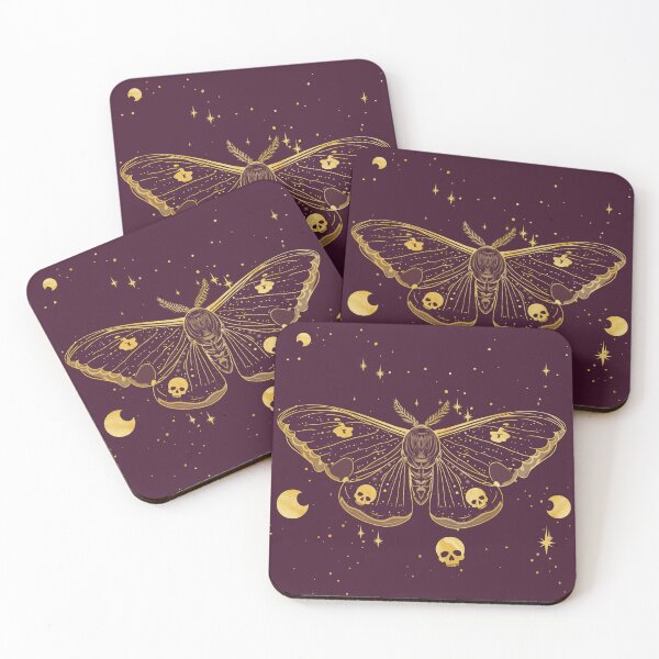 Item preview, Whimsigoth Skull Moth Celestial Illustration designed and sold by Little Wimbly.