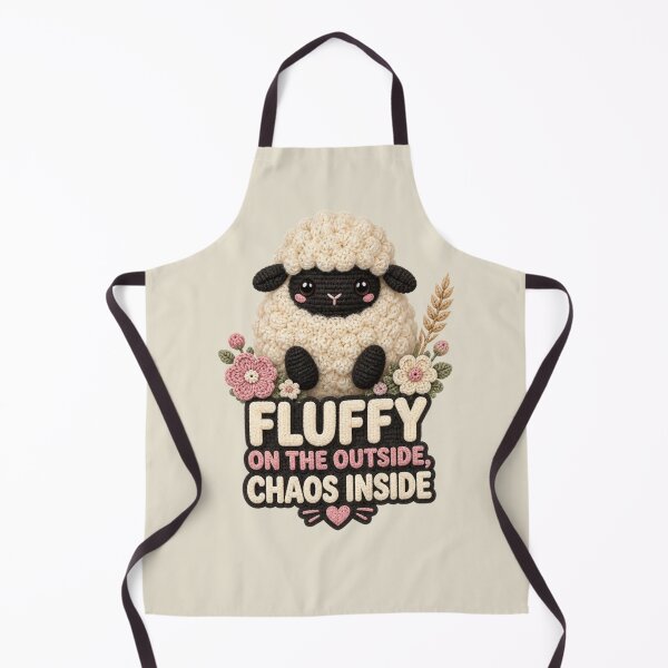 Item preview, Fluffy On The Outside Chaos Inside Cute Crochet Sheep Farm Gift designed and sold by Panom Suavichien.