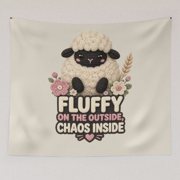Item preview, Fluffy On The Outside Chaos Inside Cute Crochet Sheep Farm Gift designed and sold by Panom Suavichien.
