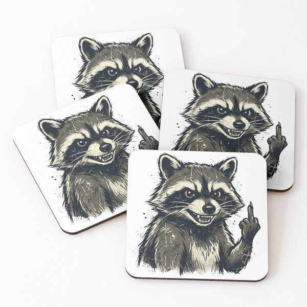 Item preview, Funny Raccoon Middle Finger Sarcastic Trash Panda Retro Vintage Meme Graphic Art designed and sold by raedattia.