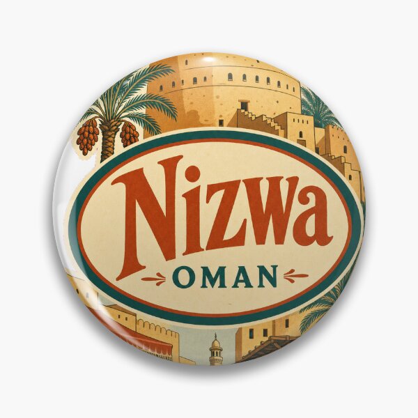 Item preview, Retro Nizwa Oman - Vintage Travel Label Art designed and sold by VisualArtsOasis.