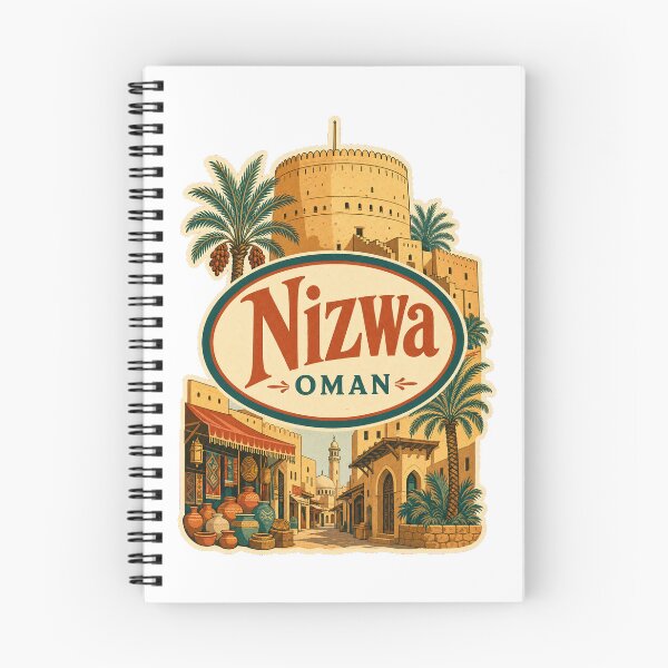 Item preview, Retro Nizwa Oman - Vintage Travel Label Art designed and sold by VisualArtsOasis.