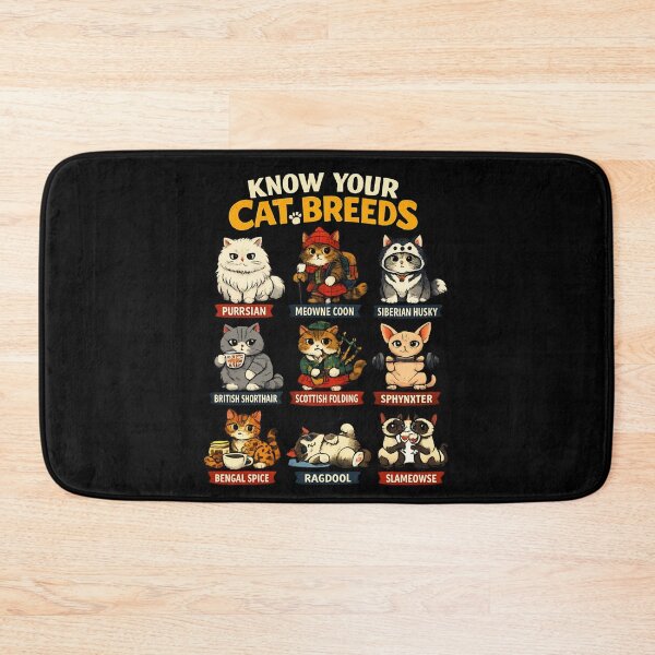 Item preview, Know Your Cat Breeds -  Funny Cat Pun Cartoon  designed and sold by SidTastic .