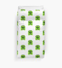 Splitty VW Bus Front Screen Green Duvet Cover
