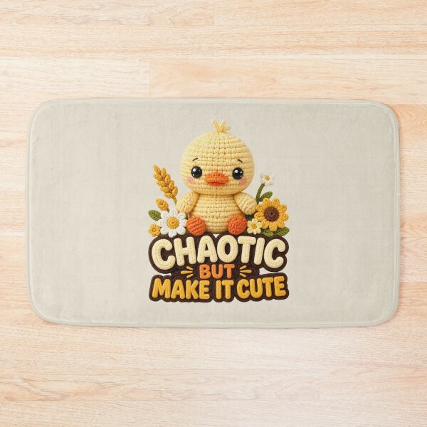 Item preview, Chaotic But Make It Cute Crochet Duck Funny Farm Animal Gift designed and sold by Panom Suavichien.