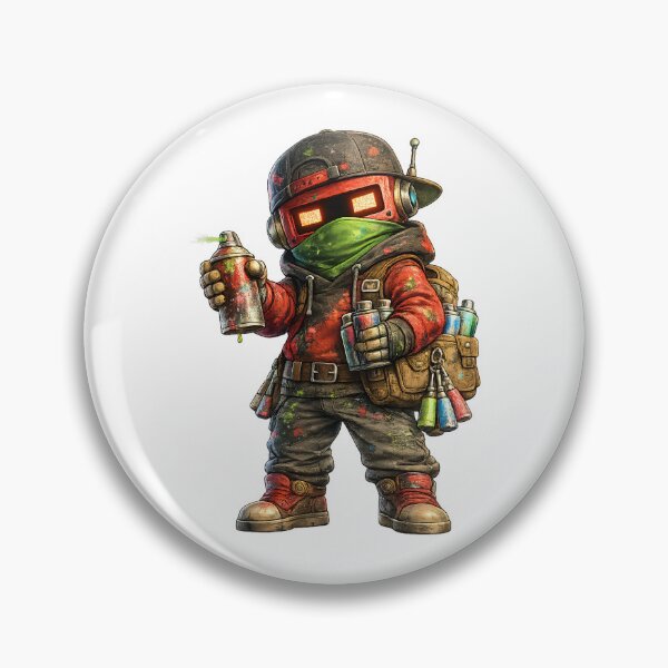Item preview, Cute Graffiti Robot Spray Paint Artist designed and sold by Yomere.