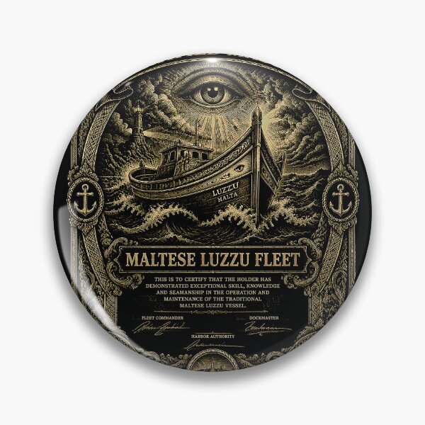 Item preview, Certified Master Maltese Luzzu Fleet Maritime License Poster designed and sold by RoyalOrderGallery.