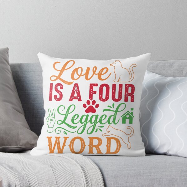 Item preview, Love is a Four-Legged Word Ocean Sunset Ombre White Letters Oversized T-Shirt designed and sold by Aru Pxle.