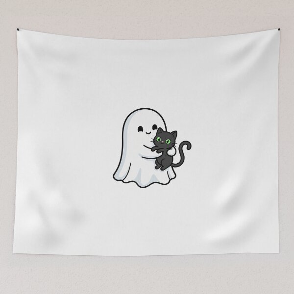 Item preview, Ghost Holding Black Cat Kawaii Halloween Spooky designed and sold by dudelinart.
