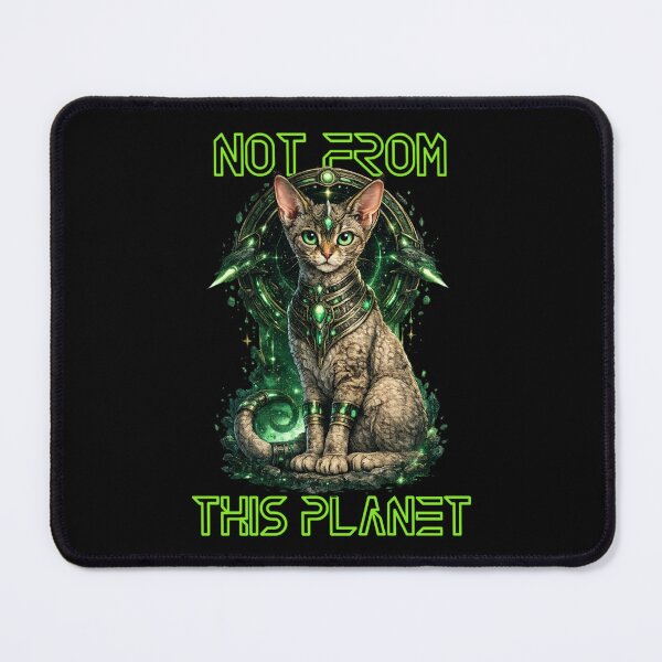 Item preview, Not From This Planet Alien Cat – Futuristic Sci-Fi Space Kitty Neon Green T-Shirt Design designed and sold by AvalonTshirts.