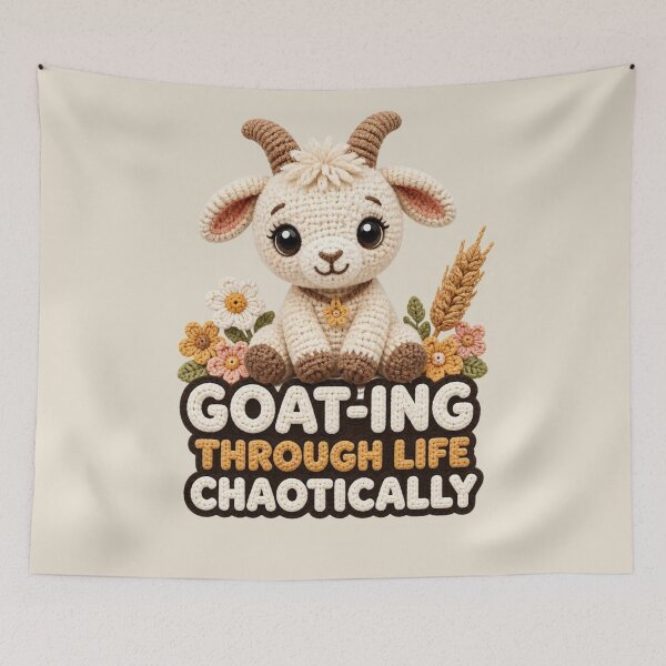 Item preview, Goat-ing Through Life Chaotically Cute Crochet Goat Farm Gift designed and sold by Panom Suavichien.