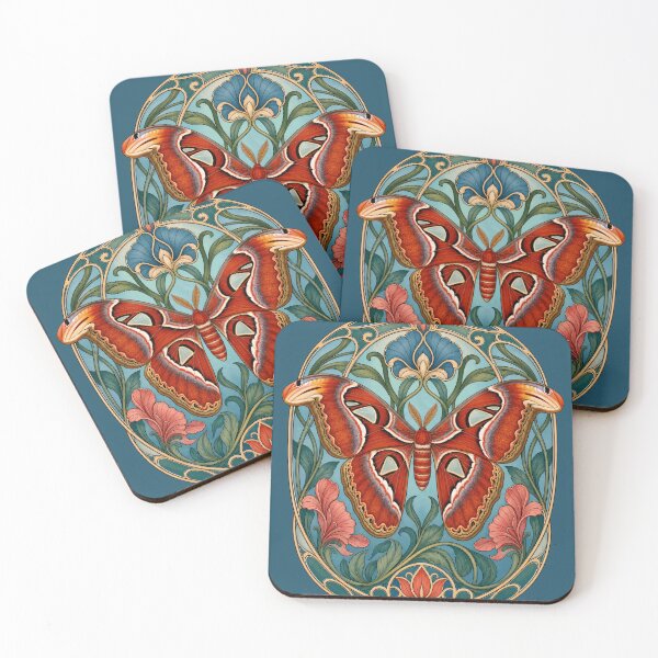 Item preview, Atlas Moth Vintage Art Nouveau Botanical designed and sold by AntiqueImages.