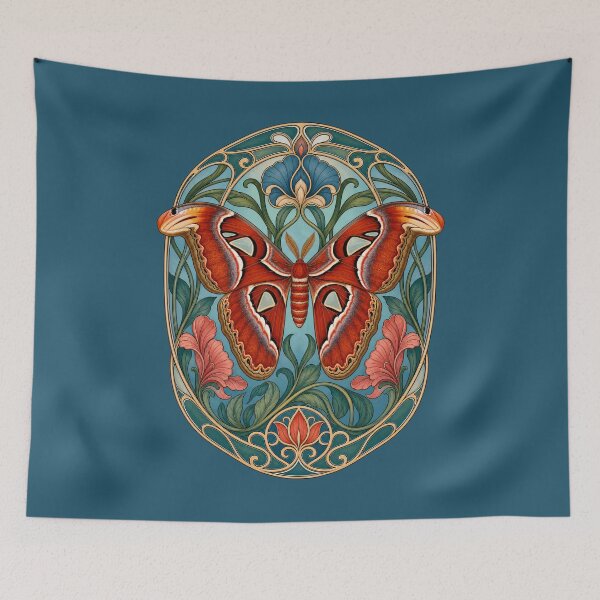 Item preview, Atlas Moth Vintage Art Nouveau Botanical designed and sold by AntiqueImages.