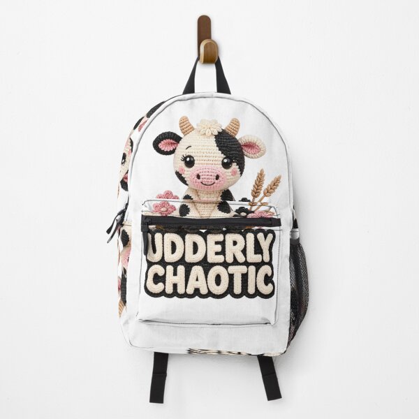 Item preview, Udderly Chaotic Cute Crochet Cow Funny Farm Animal Pun Gift designed and sold by Panom Suavichien.