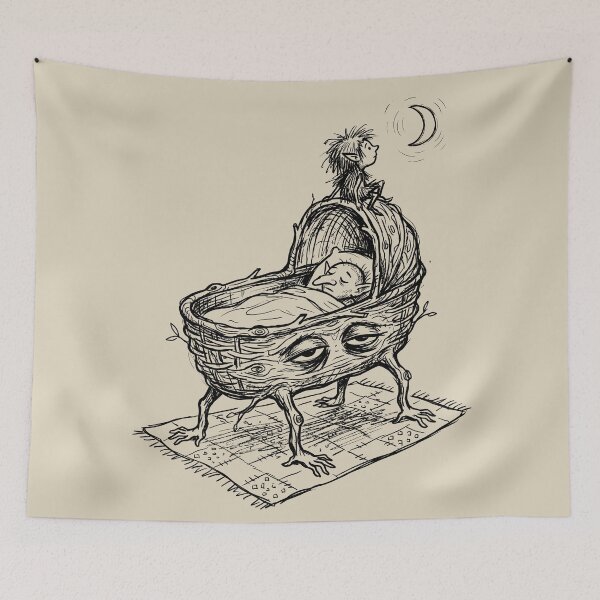 Item preview, Hand-Footed Willow Cradle - Haunted House designed and sold by bapupa.