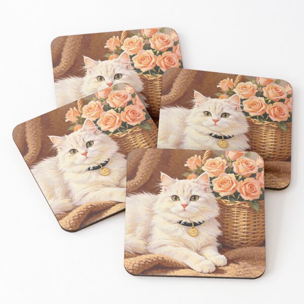 Item preview, Fluffy White Cat with "I am loved" Pendant designed and sold by Bondingbonding.
