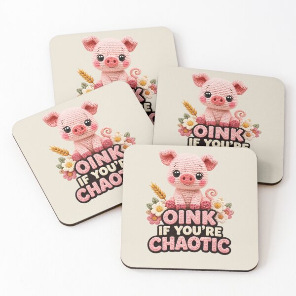 Item preview, Oink If Youre Chaotic Cute Crochet Pig Funny Farm Animal Gift designed and sold by Panom Suavichien.