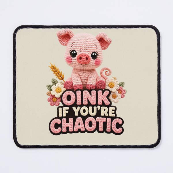 Item preview, Oink If Youre Chaotic Cute Crochet Pig Funny Farm Animal Gift designed and sold by Panom Suavichien.