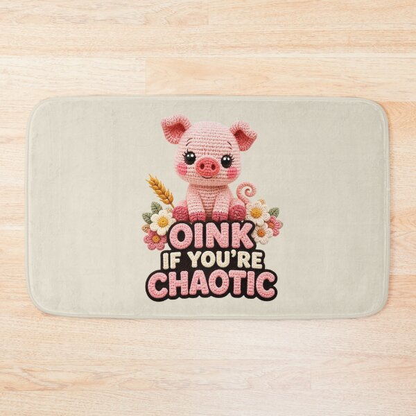 Item preview, Oink If Youre Chaotic Cute Crochet Pig Funny Farm Animal Gift designed and sold by Panom Suavichien.