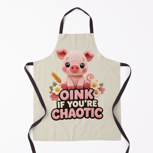 Item preview, Oink If Youre Chaotic Cute Crochet Pig Funny Farm Animal Gift designed and sold by Panom Suavichien.