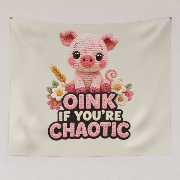 Item preview, Oink If Youre Chaotic Cute Crochet Pig Funny Farm Animal Gift designed and sold by Panom Suavichien.