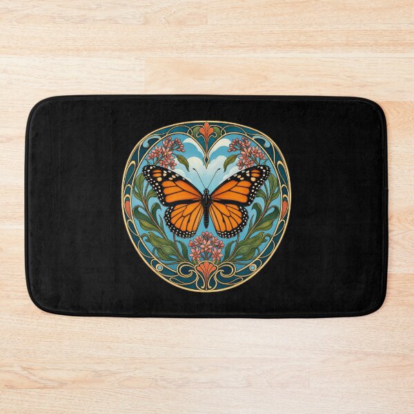Item preview, Monarch Butterfly Art Nouveau Floral Design designed and sold by AntiqueImages.