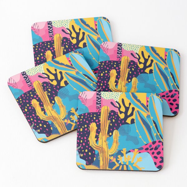 Item preview, Cacti and Abstract Tropical Motifs with Leopard Spots  designed and sold by Soft Oddity.
