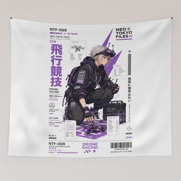 Item preview, Neo Tokyo Files 009 – Drone Racing | Cyberpunk FPV Anime Techwear designed and sold by Noro Art .