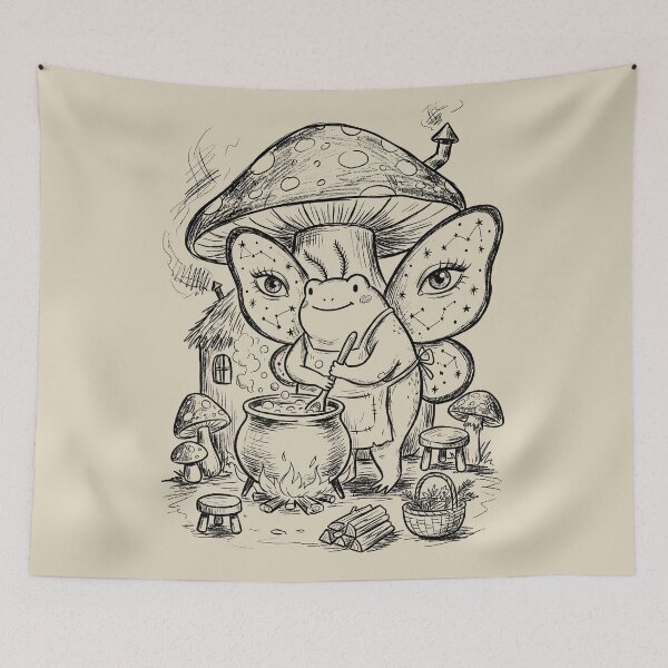 Item preview, Bog Sprite with Starry Velvet Wings - Whimsical Cottagecore designed and sold by bapupa.
