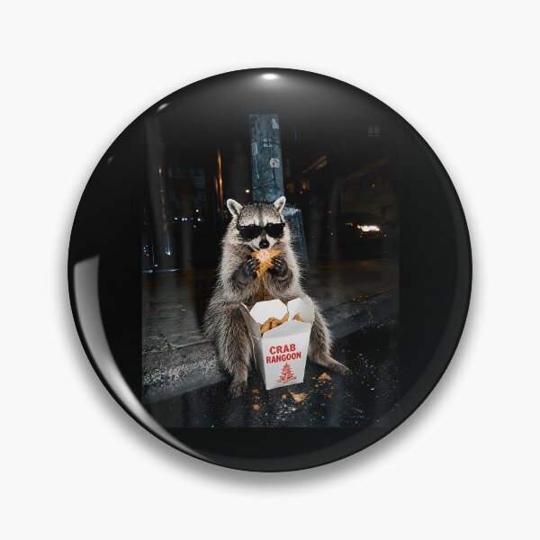 Item preview, Funny Raccoon Eating Crab Rangoon On The Street Feral designed and sold by Apparel-Vortex.