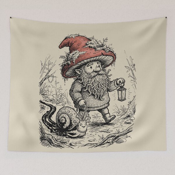 Item preview, Bramble Cap Gnome with Living Beard - Whimsical Cottagecore designed and sold by bapupa.