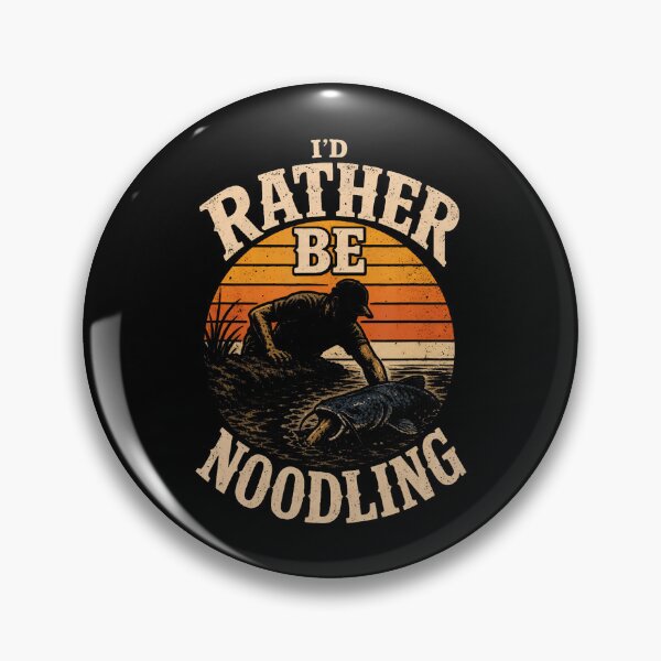 Item preview, Fishing I'D Rather Be Noodling Catfish Vintage Gift designed and sold by Apparel-Vortex.